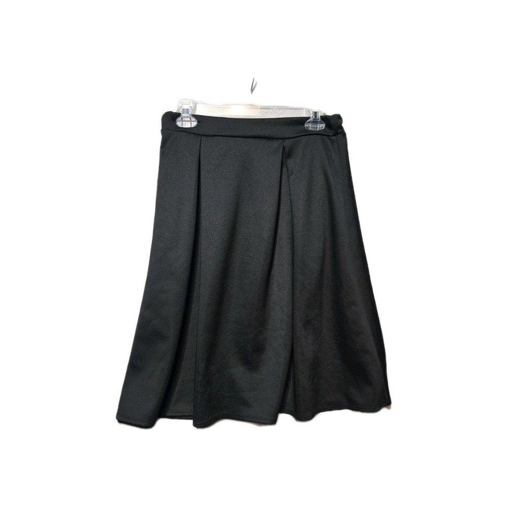 SNAP Women's Midi Skirt‎  Black  M Pleated Stretch Waist